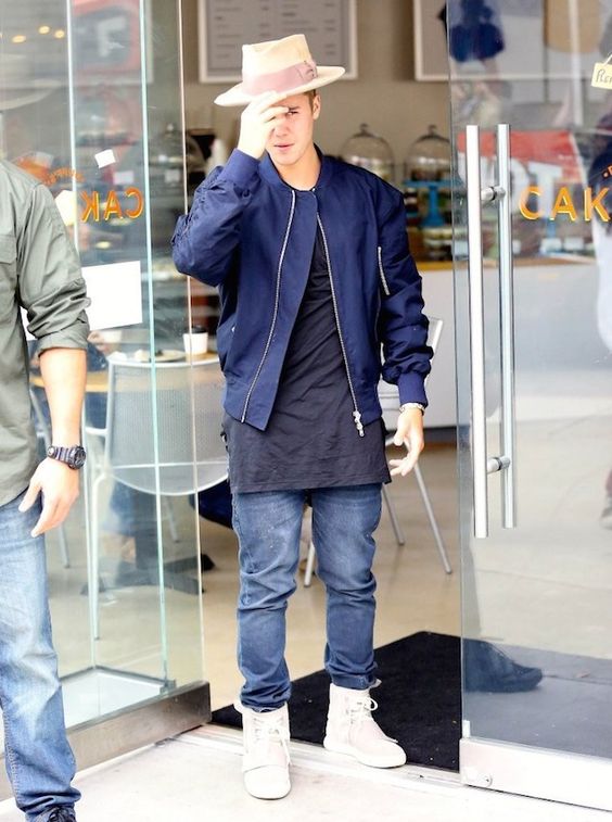 Justin Bieber Wears Fear of God Jacket, Kanye West x Adidas Yeezy Boost Sneakers and Nick Fouquet Hat - hollywoodlife.com
