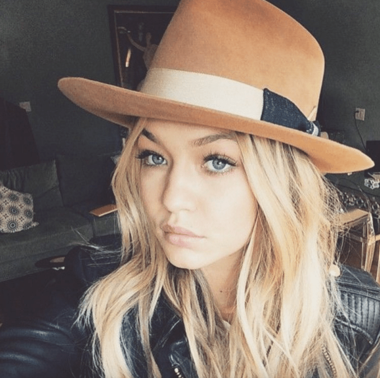 Gigi Hadid wears Nick Fouquet hat - Instagram @nickfouquet