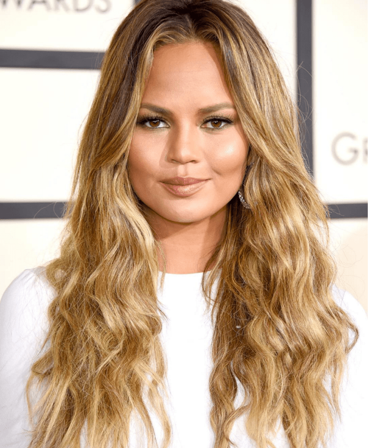 Christine Teigen Hair contouring - Instagram @birchbox