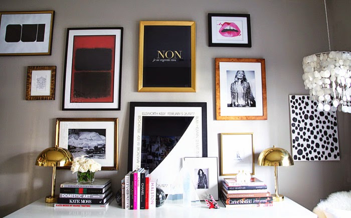 Erika Brechtel for Adore Home photo by Sabra Lattos office gallery wall - blogspot.com