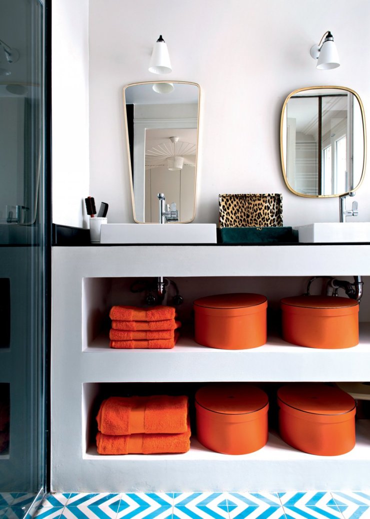 Appartement parisien - salle de bain Hermès - pinterest.com