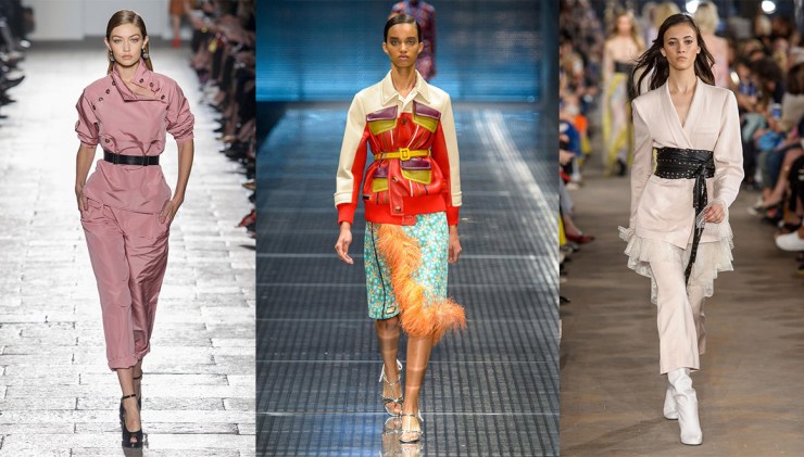 De gauche à droite : Bottega Veneta – Prada – Philosophy di Lorenzo Serafini – Collage by Eleonore Terzian – Photo Imaxtree